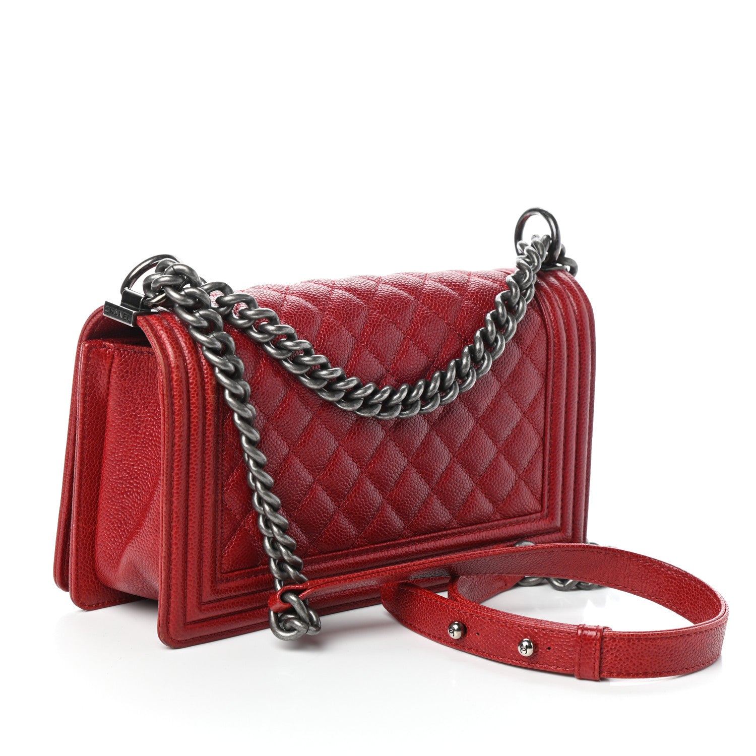 Chanel Caviar Quilted Medium Boy Flap Red 3 of 9