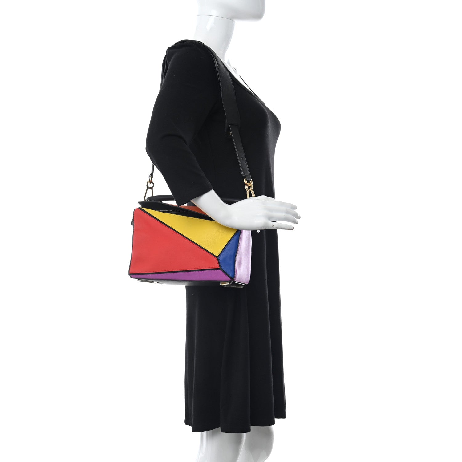 Loewe Calfskin Small Puzzle Bag Multicolor Black 2 of 10