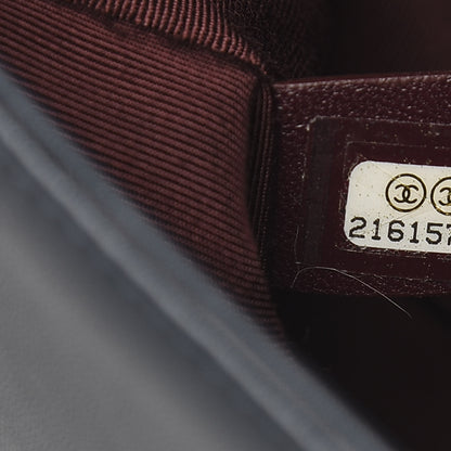 Chanel Calfskin Woven Medium Boy Flap Navy Green 7 of 11