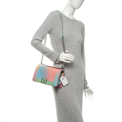 Chanel Caviar Quilted Medium Cuba Rainbow Boy Flap Multicolor 2 of 7