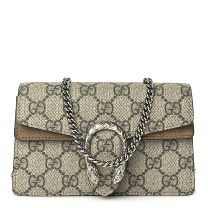 Gucci GG Supreme Monogram Super Mini Dionysus Shoulder Bag Taupe 1 of 8