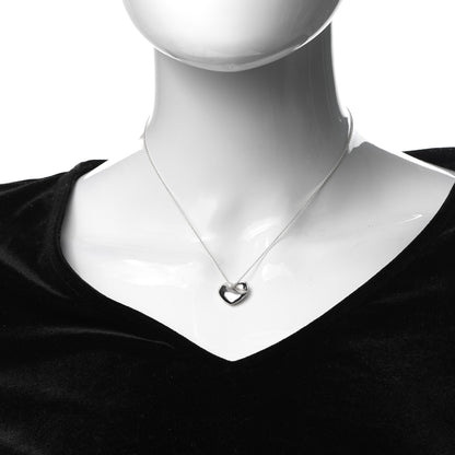 Tiffany Sterling Silver Folded Heart Pendant Necklace 2 of 5