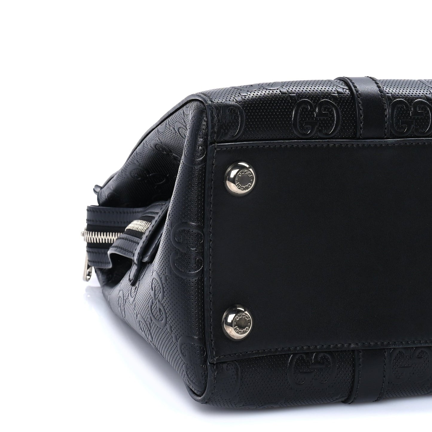 Calfskin GG Tennis Embossed Tote Bag Black