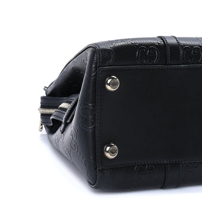 Gucci Calfskin GG Tennis Embossed Tote Bag Black 7 of 8
