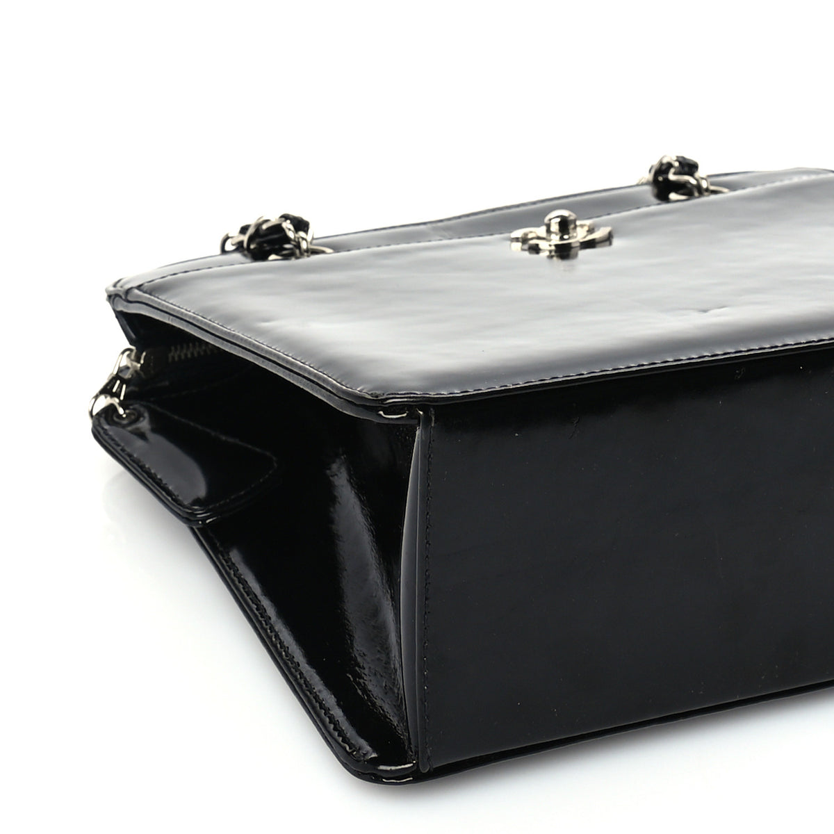 Chanel Glazed Calfskin Shoulder Bag  Black 8 of 9
