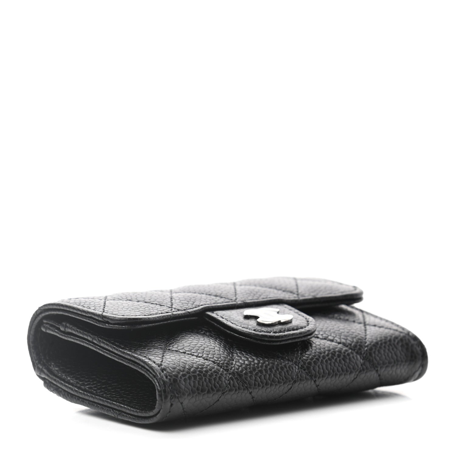 Chanel Caviar Quilted Flap Card Holder Wallet Black 4 of 7