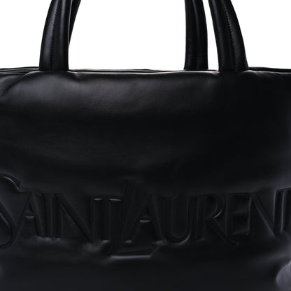 Saint Laurent Lambskin Wide Puffer Tote  Black 6 of 8