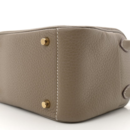 Hermes Taurillon Clemence Mini Lindy 20 Etoupe 10 of 11