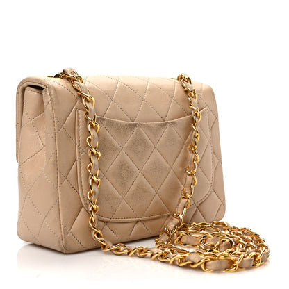 Chanel Lambskin Quilted Mini Square Flap Beige 3 of 10