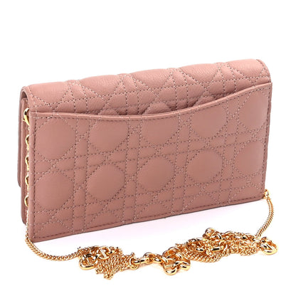 Christian Dior Supple Calfskin Caro Pouch with Chain Rose Des Vents 2 of 8