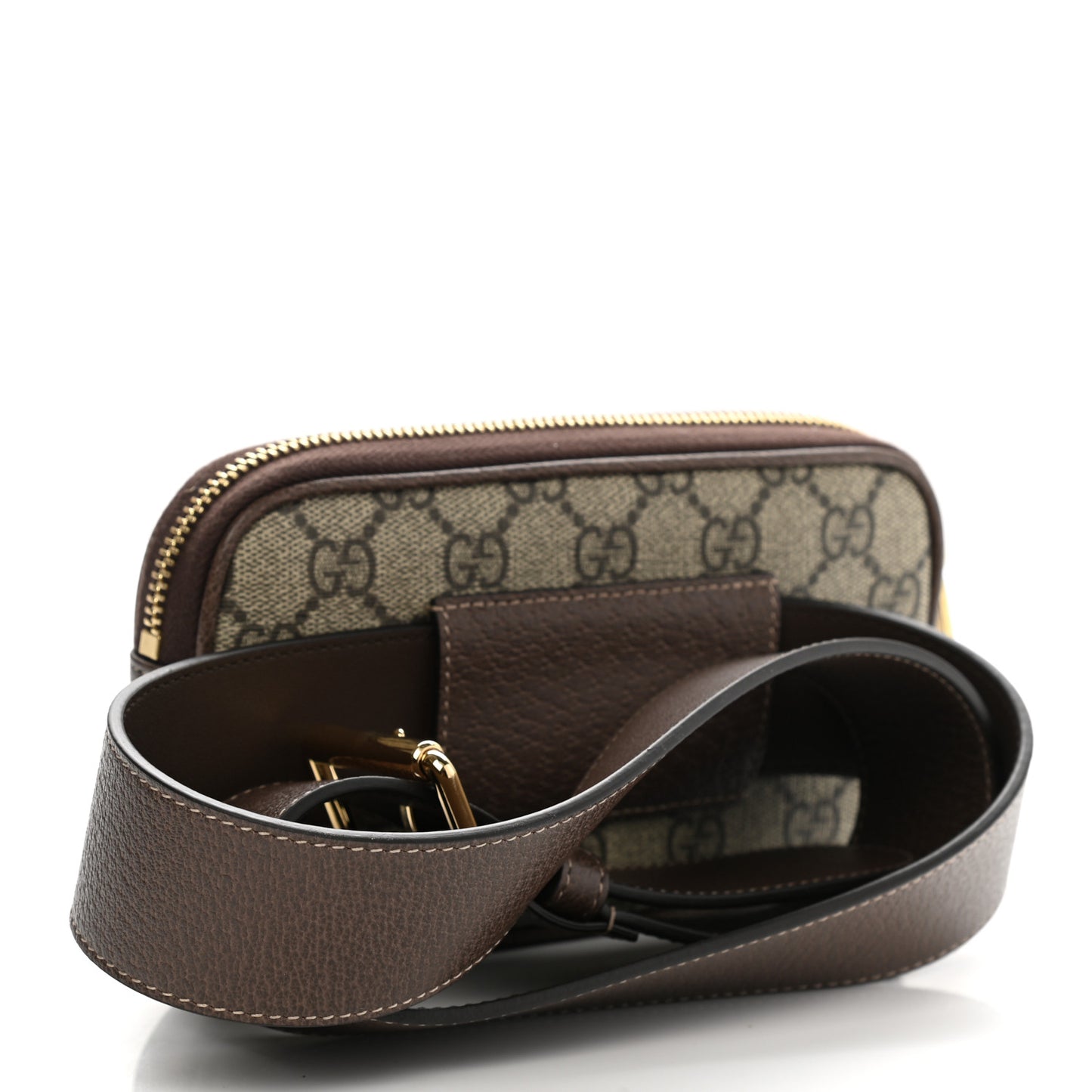 GG Supreme Monogram Ophidia Belted iPhone Case 95 38 Dark Brown