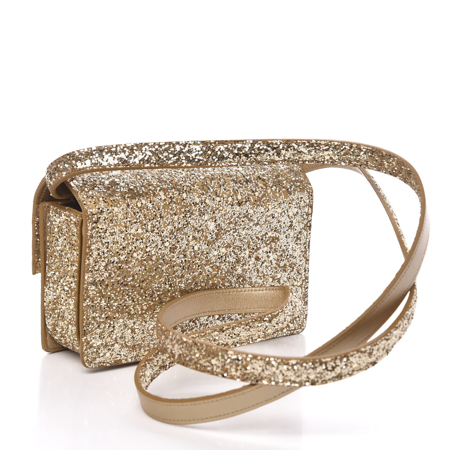 Saint Laurent Glitter Small Lulu Bunny Satchel Gold Silver 3 of 10
