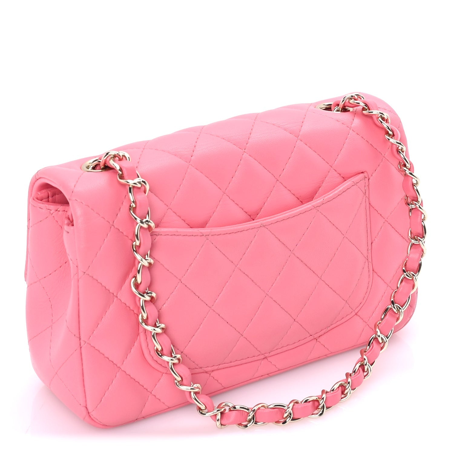 Chanel Lambskin Quilted Mini Rectangular Flap Pink 2 of 9