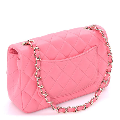 Chanel Lambskin Quilted Mini Rectangular Flap Pink 2 of 9