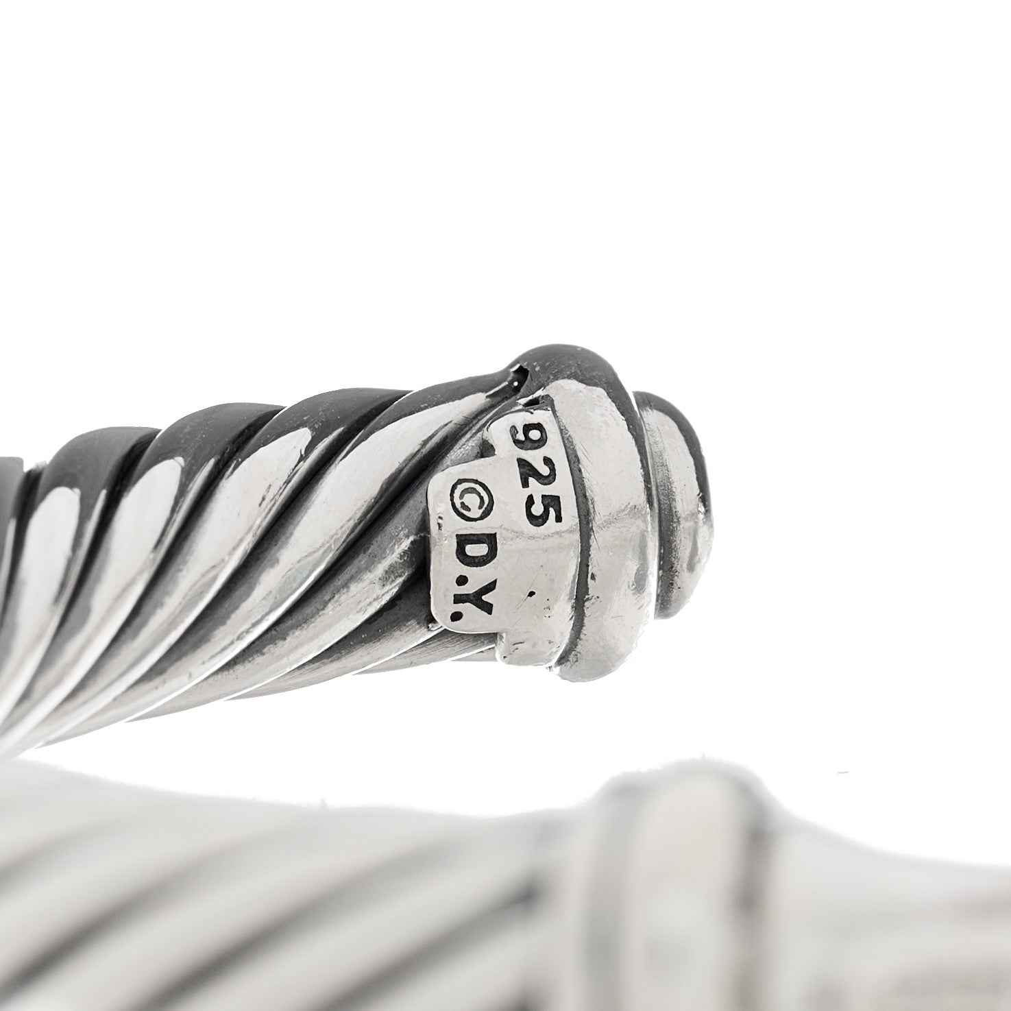 David Yurman Sterling Silver Diamond 7mm Cable Buckle Cuff Bracelet 4 of 4