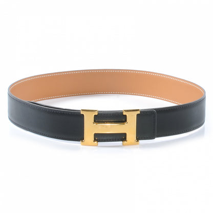 Hermes Box and Chamonix Reversible Constance 32mm H Belt Noir Natural 65 1 of 6
