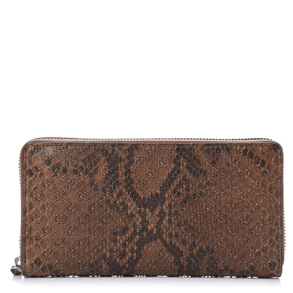 Gucci Python Microguccissima GG Zip Around Wallet Brown 2 of 9