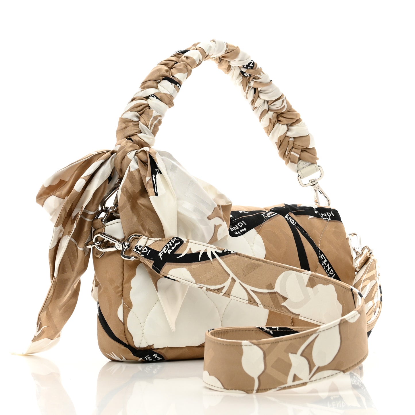 Seta Logo Rosa Scarf Baguette Beige Amido White