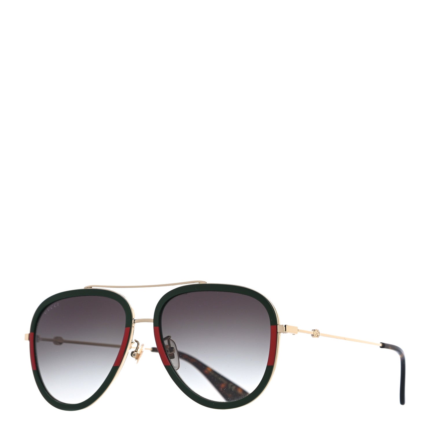 Gucci Web Aviator Sunglasses GG0062S Green Red 1 of 7