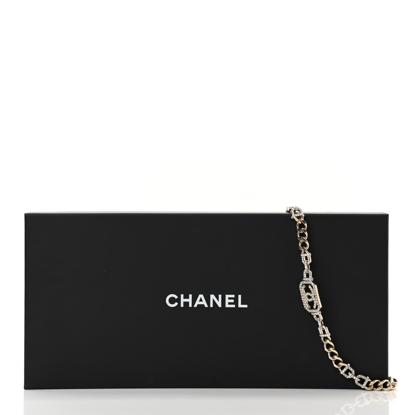 Metal Crystal CC Vendome Chain Belt 80 Gold