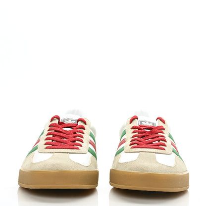 Gucci X ADIDAS Suede Madeira Demetra Mens Gazelle Sneakers 12 Oatmeal White New Shamarock Hibiscus Red 2 of 9