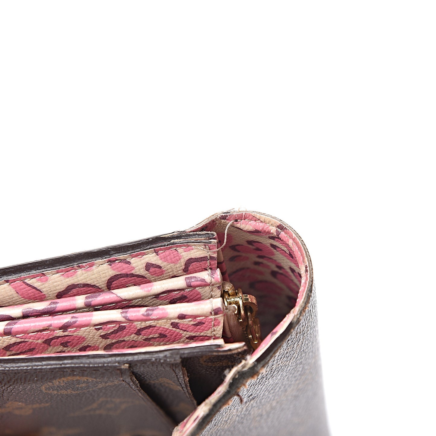 Monogram Leopard Sarah Wallet Blanc Corail