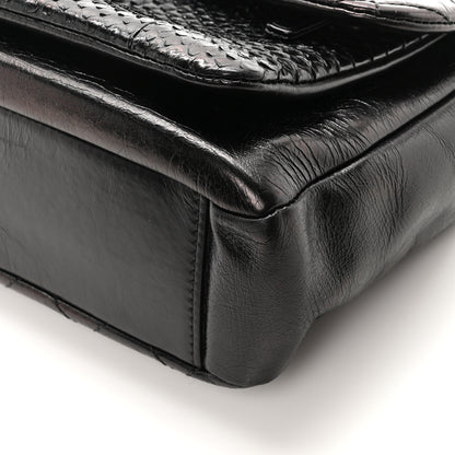 Chanel Aged Calfskin Snakeskin Urban Mix Flap Black 9 of 9
