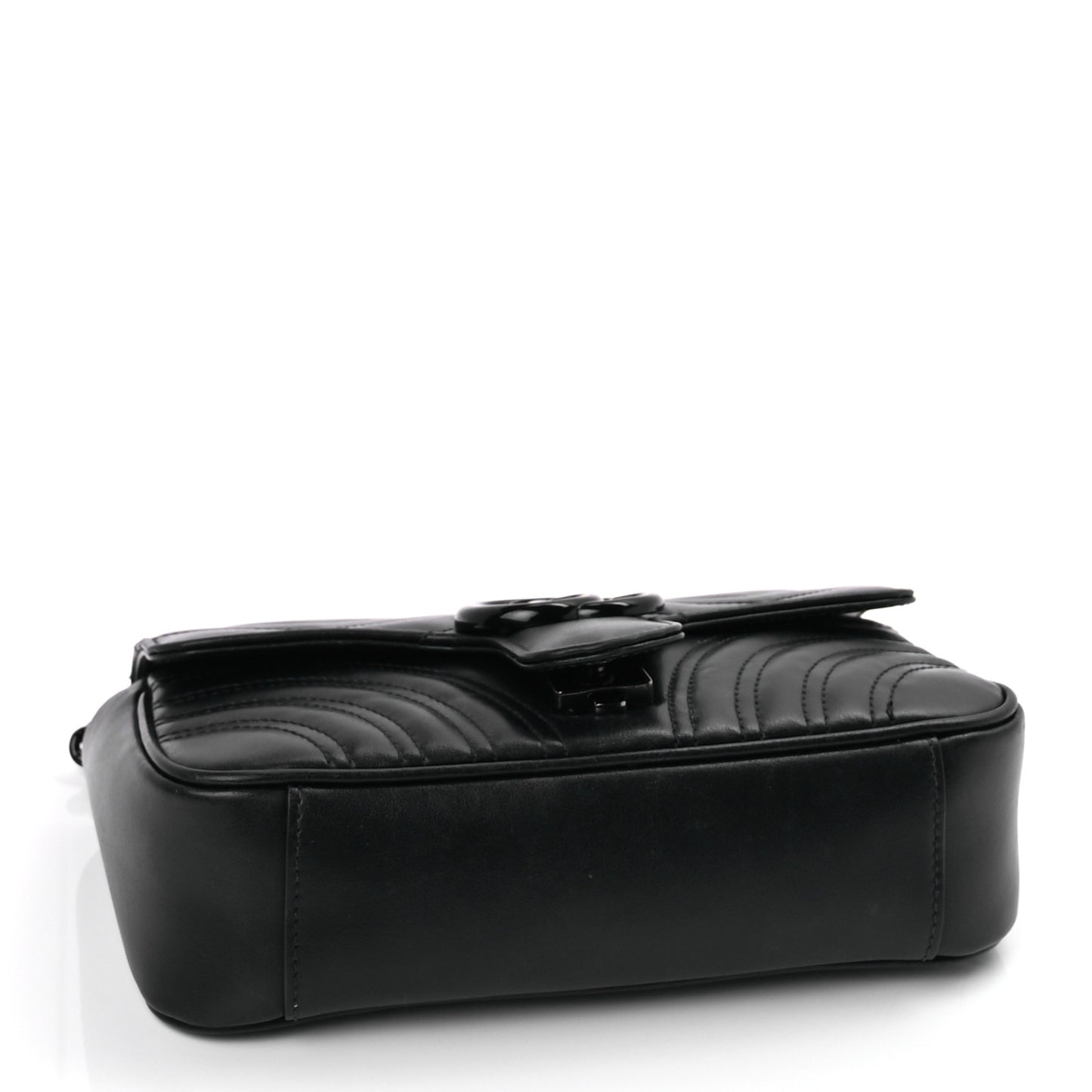 Calfskin Matelasse Monochrome Small GG Marmont Shoulder Bag Black