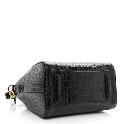 Givenchy Calfskin Crocodile Embossed Mini Antigona Black 4 of 11
