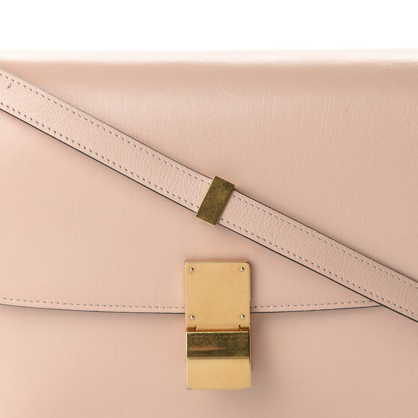 Shiny Goatskin Medium Classic Box Flap Bag Blush