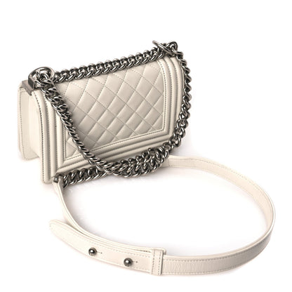 Chanel Calfskin Quilted Small Boy Flap White 2 of 9
