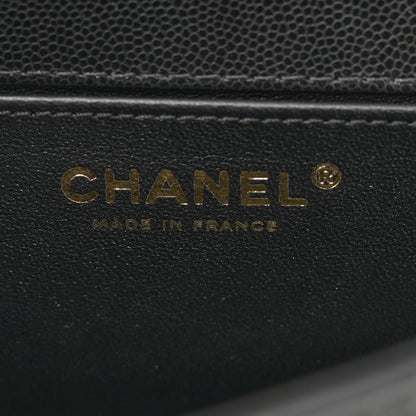 Chanel Shiny Caviar Quilted Small Top Handle Boy Flap Black 6 of 11