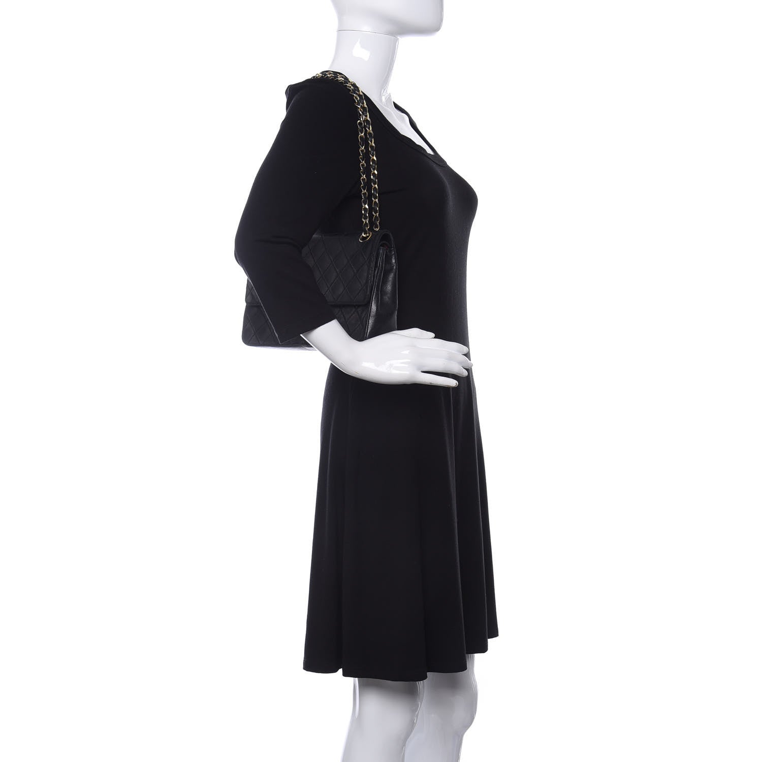 Chanel Lambskin Quilted Medium Double Flap Black 2 of 10