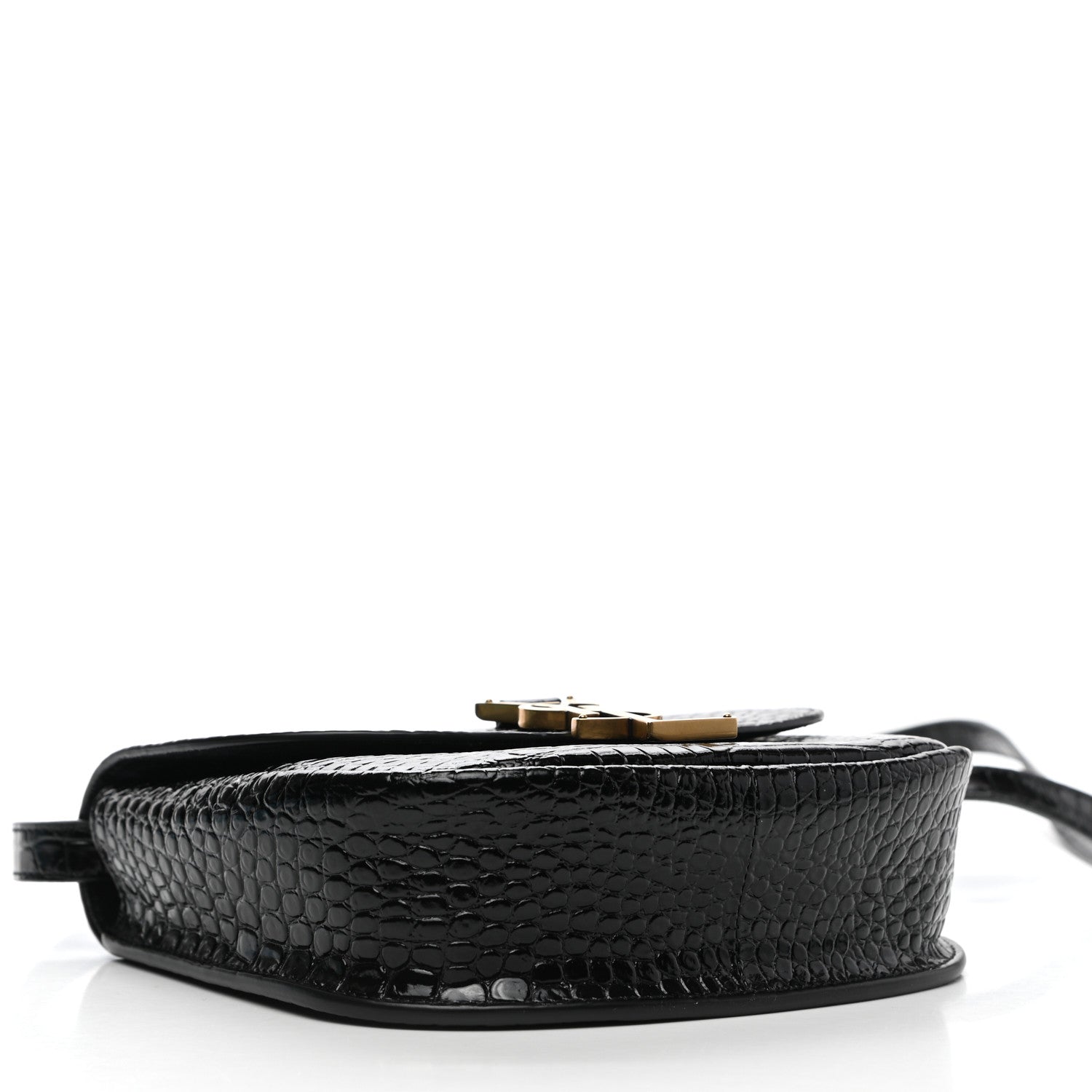 Saint Laurent Crocodile Embossed Calfskin Small Kaia Satchel Black 4 of 10