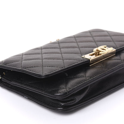 Chanel Caviar Quilted Golden Class Wallet On Chain WOC Black 5 of 10