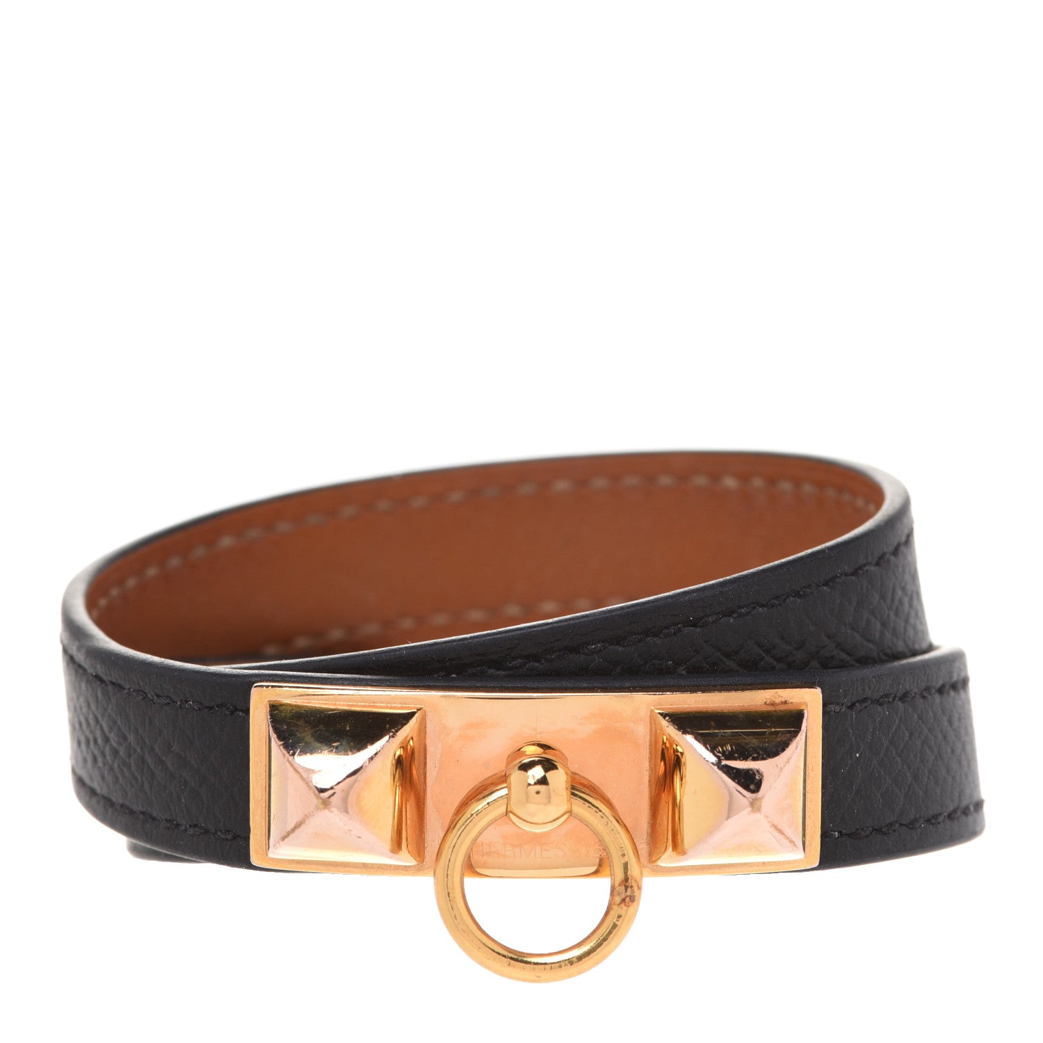 Hermes Epsom Rivale Double Tour Bracelet XS Black 1 of 6