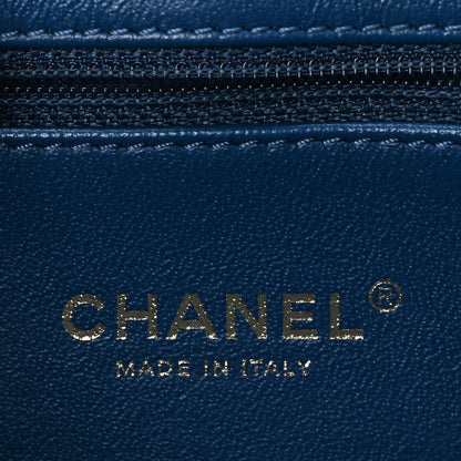 Chanel Sheepskin Quilted Mini Vintage Beauty Lock Flap Blue 5 of 9