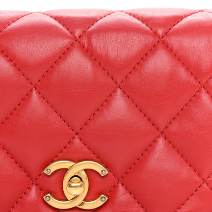 Chanel Calfskin Quilted Mini Nailed CC Flap Bag Red 7 of 9