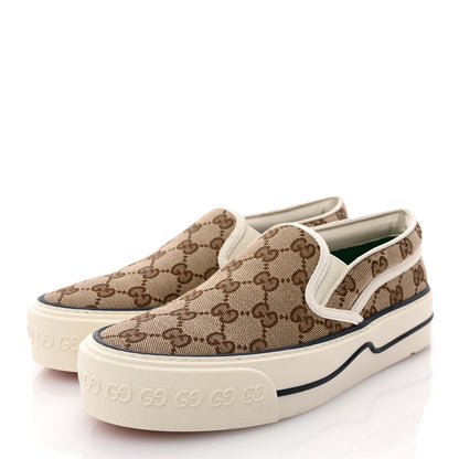 Gucci GG Monogram Womens 1977 Tennis Slip On 30mm Sneakers 36.5 Beige Ebony Mystic White 3 of 11
