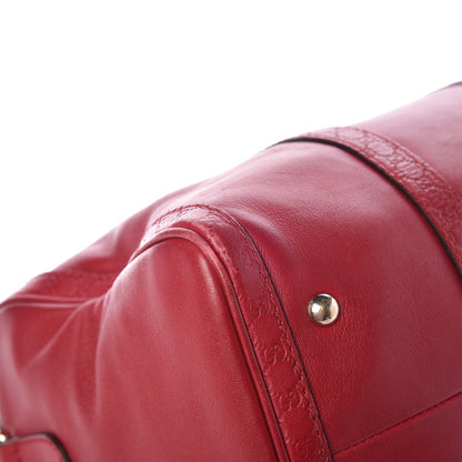 Gucci Calfskin Microguccissima Trim Medium Boston Raspberry Red 13 of 13