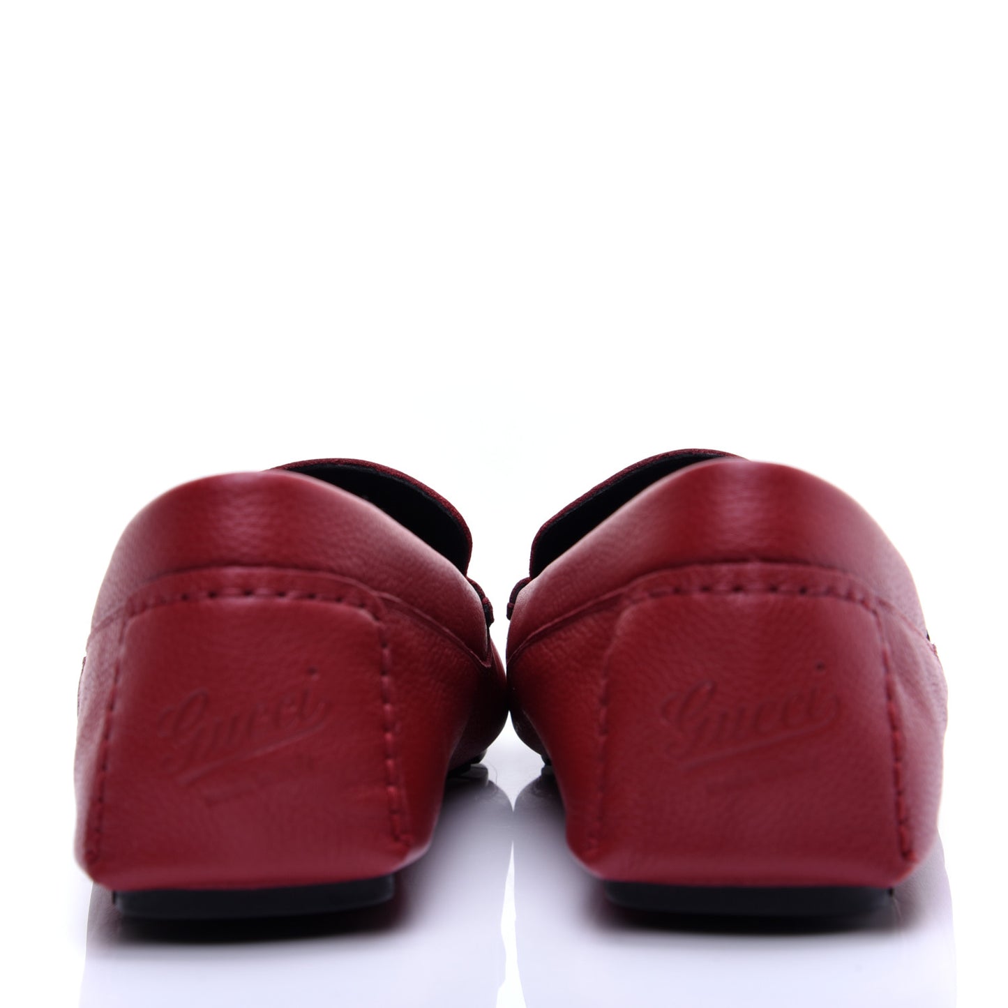 Calfskin Web Mens Driver Loafers 9 Red
