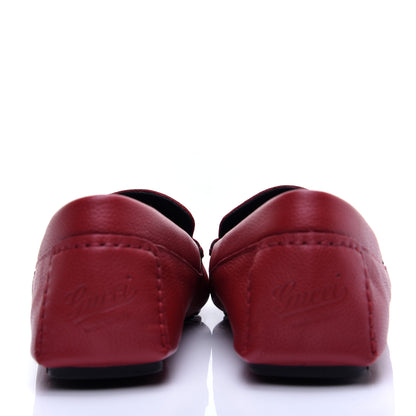 Gucci Calfskin Web Mens Driver Loafers 9 Red 5 of 13