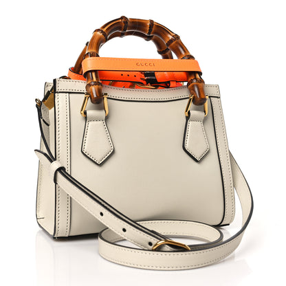 Gucci Wonka Grain Calfskin Mini Diana Tote Bag Mystic White Orange Fluo 3 of 11