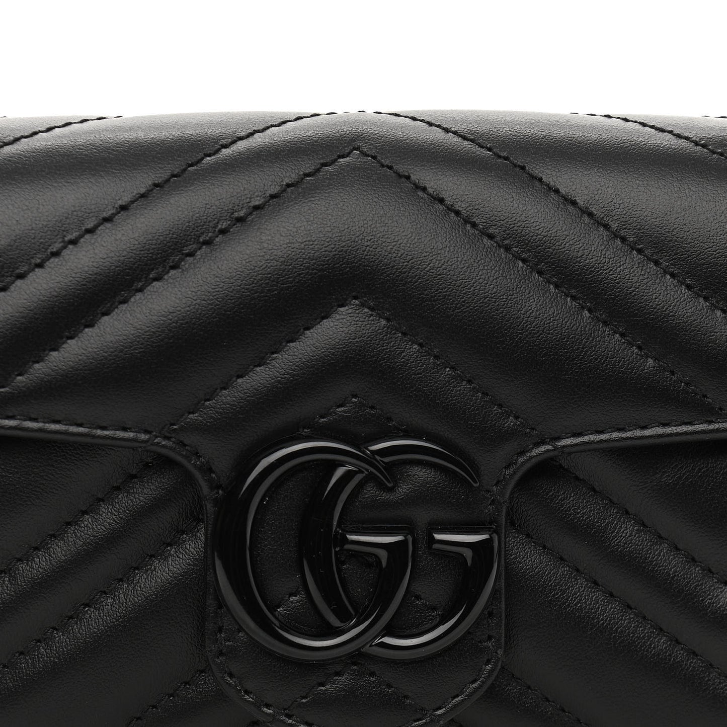 Calfskin Matelasse Monochrome GG Marmont Chain Belt Bag Black
