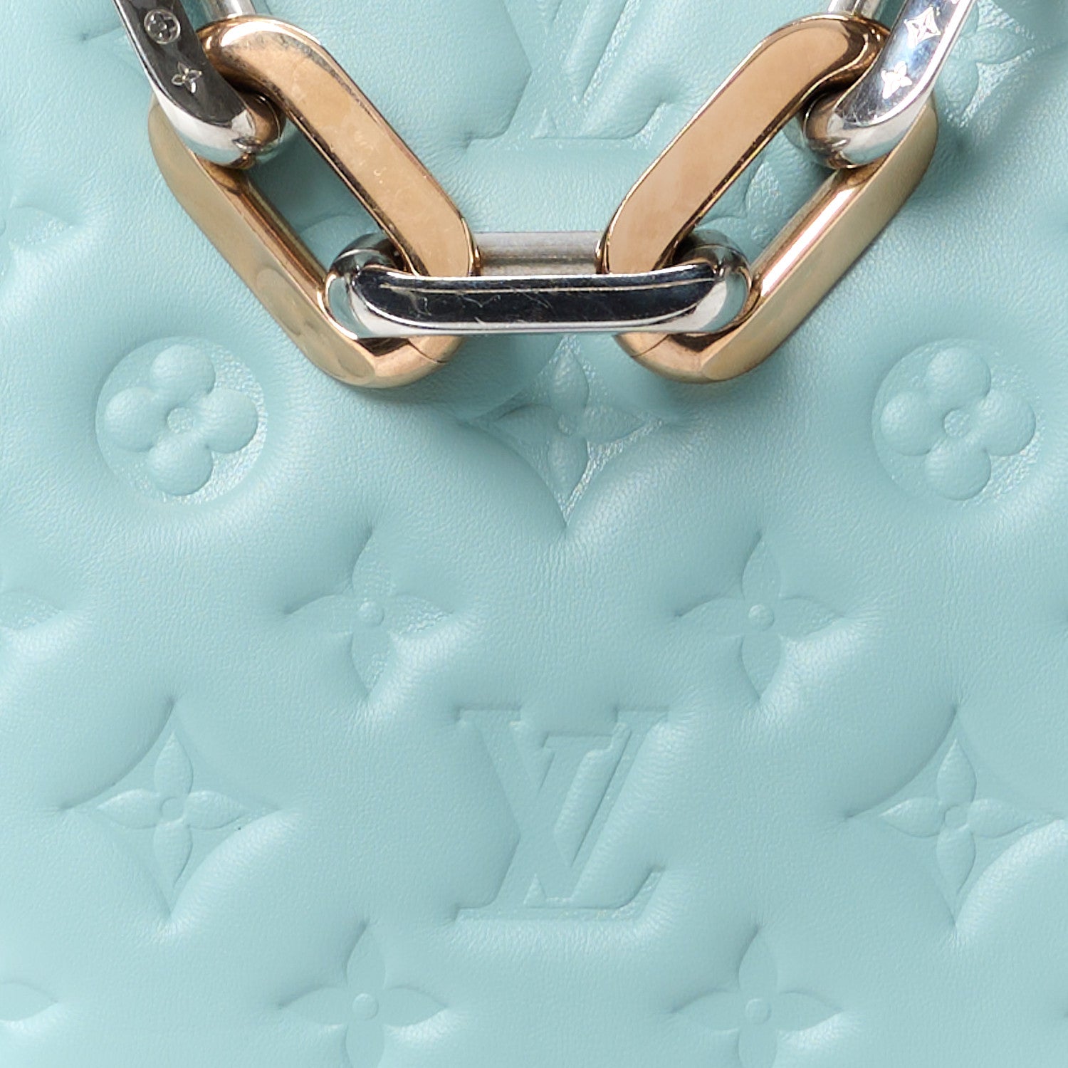 Louis Vuitton Lambskin Embossed Monogram Coussin PM Bleu 10 of 13