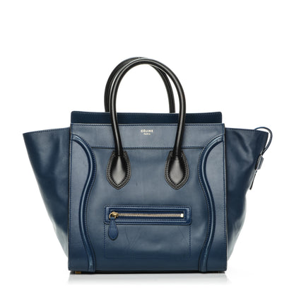 Celine Smooth Calfskin Mini Bi-Color Luggage Ocean Blue 1 of 8