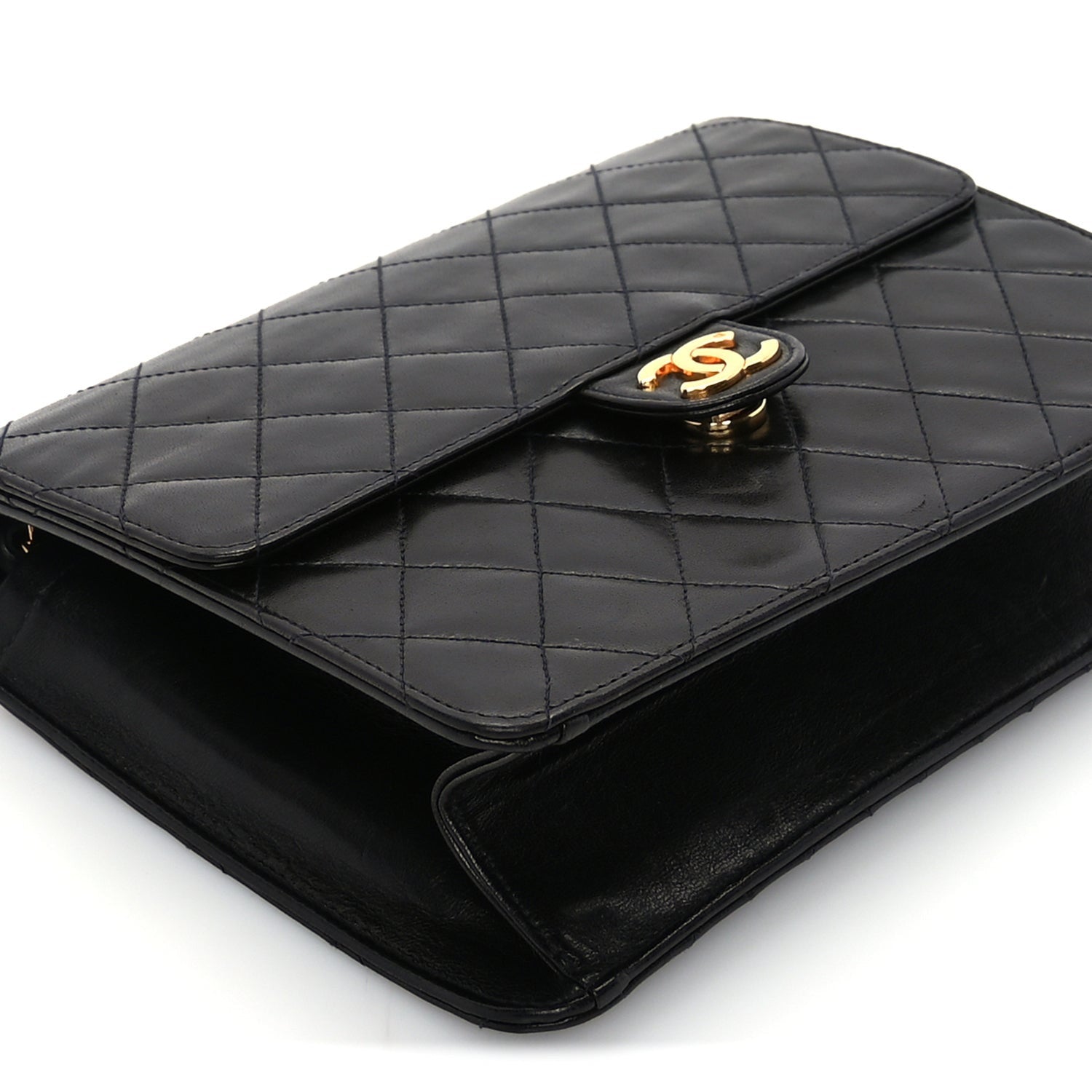 Chanel Lambskin Quilted Small Single Flap Bag Black 9 of 10