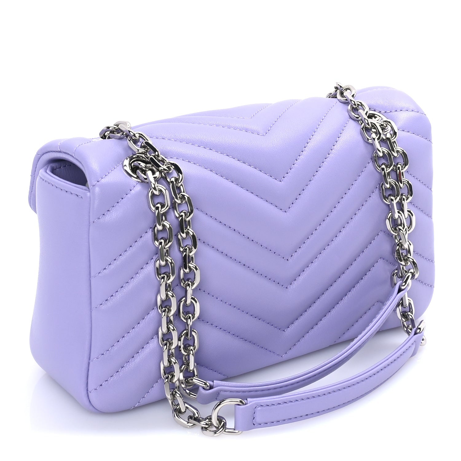 Gucci Calfskin Matelasse Small GG Marmont Shoulder Bag  Purple 2 of 7