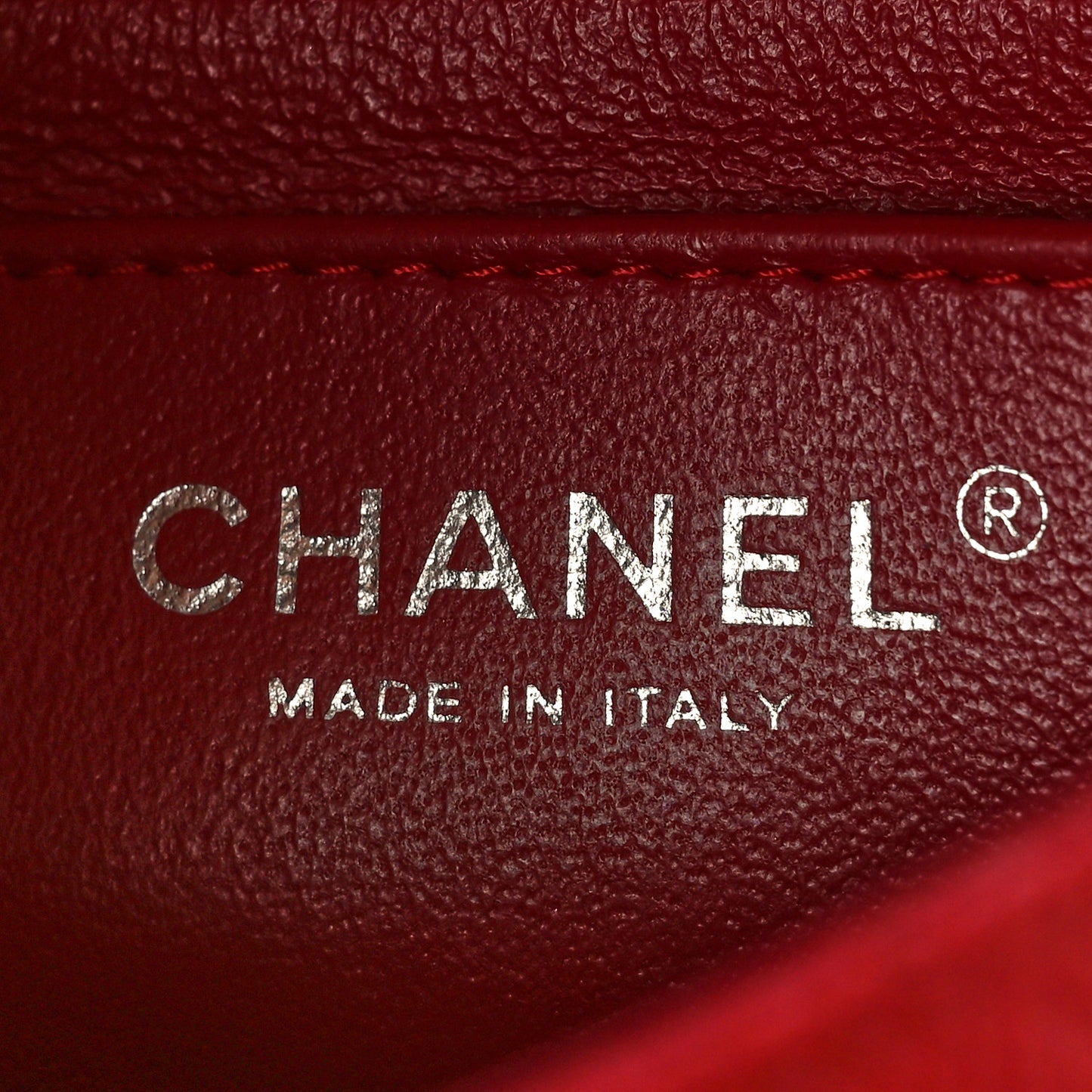 Caviar Quilted Mini Square Flap Red