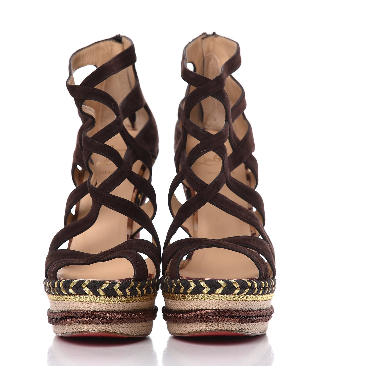 Suede Tosca 140 Platform Wedge Sandals 38 Chocolate
